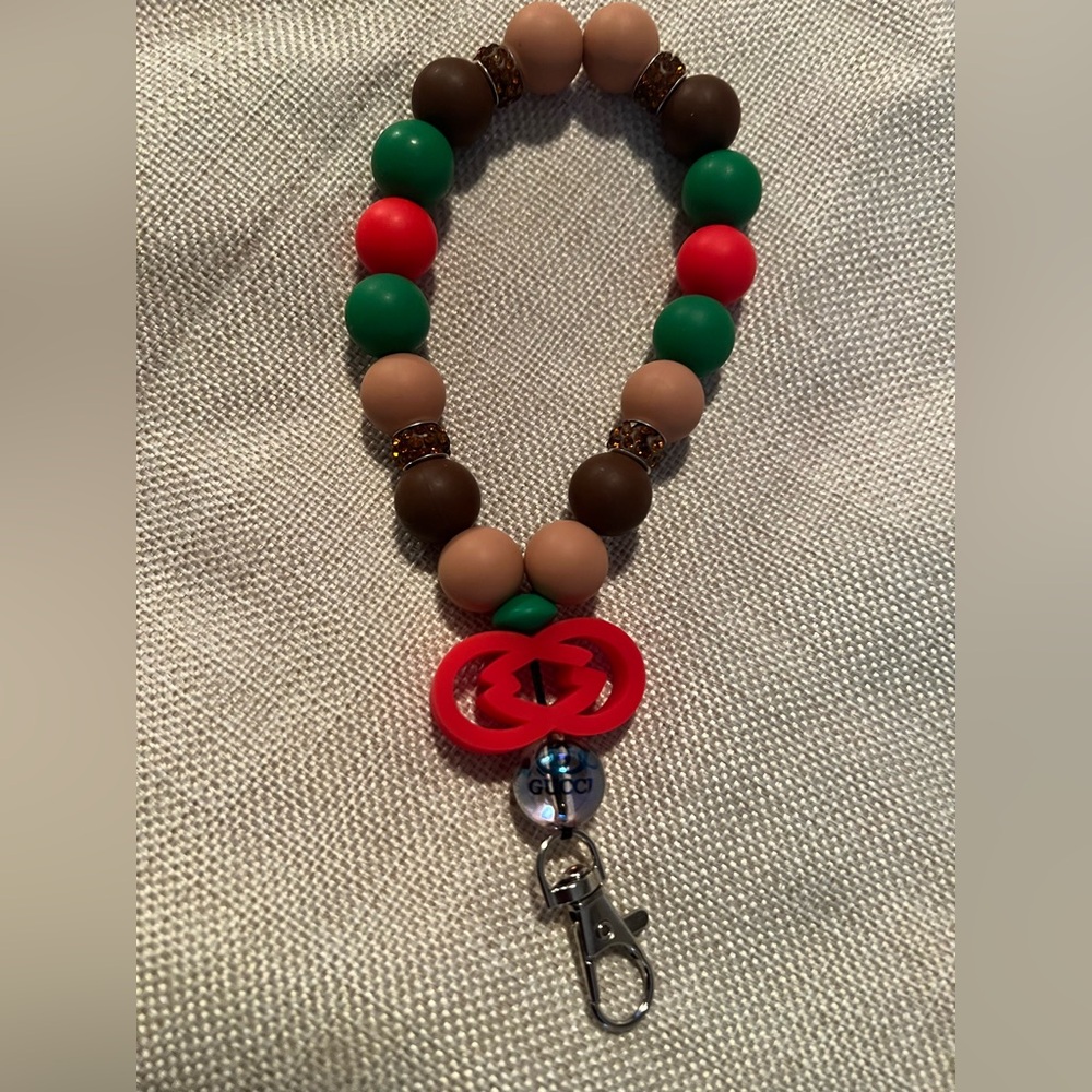 Multicolor Beaded Keychain Bracelet